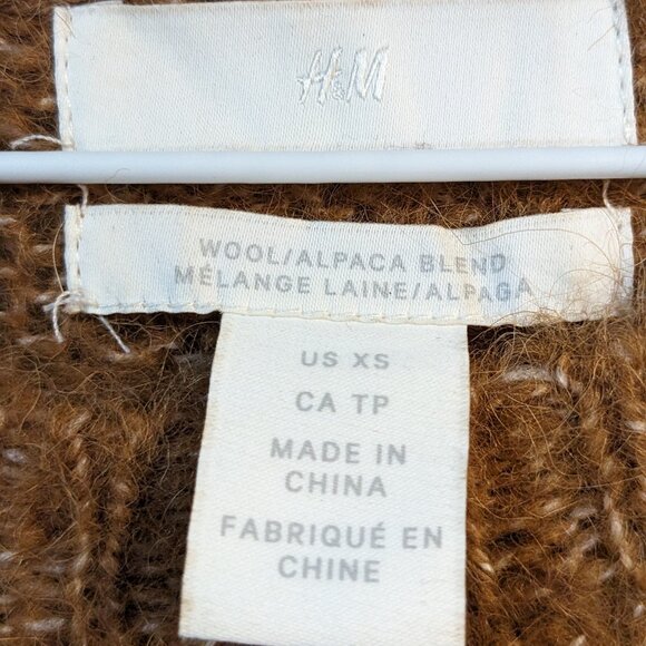 H&M Wollen/Alpaca Blend Brown Sweater- Size US-XS - Picture 4 of 6
